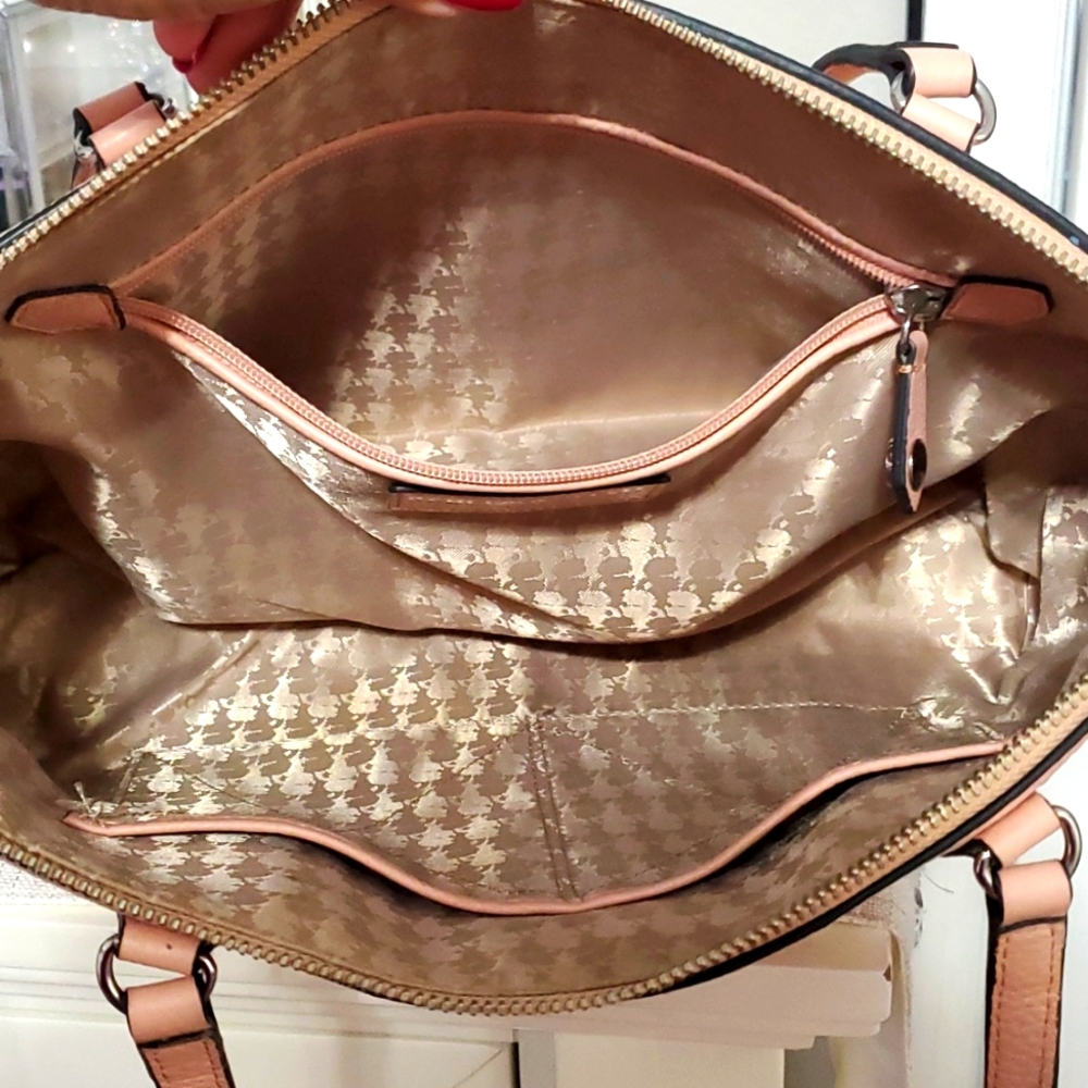 KARL LAGERFELD PINK PEBBLE LEATHER SATCHEL/SHOULDER TOTE BAG💗 - Picture 13 of 16